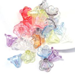 50-100pcs AB Color Acrylic Beads Flower Spacer End Beads Caps Charm Beads For Jewelry Making Loose Beads DIY Bracelets Wholesale