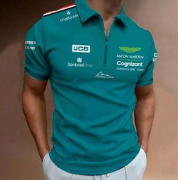 2024 Mens Polos Fashion Aston Martin Team T-shirts Spanish Racing Driver Fernando Alonso 14 and STROLL 18 Oversized Polo Shirts 9915ess