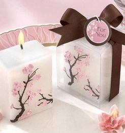 100pcs Wedding Candles Smoke Scented Wax Cherry Blossoms Candle Wedding Present Gifts Favors Party Decoration5703405