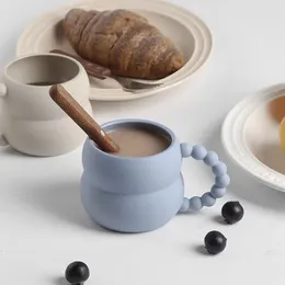 Mugs Niche High-value Mug Ins Wind Big Belly Water Cup Pearl Handle Couple Coffee Milk