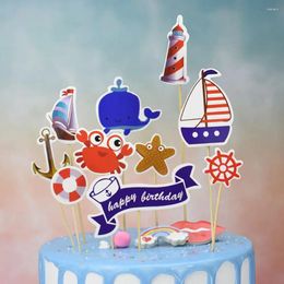 Party Supplies Ocean Animals Cake Decorations For Children Birthday Baby Shower Pirate Topper