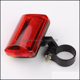 Bike Lights Tail Light 5 Led Rear Lamp Red Back Safety Warning Flashing Bicycle Drop Delivery Sports Outdoors Cycling Accessories Ot5Fm