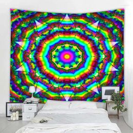 Tapestries Mandala Tapestry Fractal Art Wall Hanging Bohemian Room Decoration Polyester Thin Blanket Yoga Mat Carpet Shawl Throwing Sheets