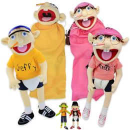 Bad Boy Jeffy Hand Puppet Soft Plush Doll Cosplay Educational Role-Play Story Telling Toy Props Birthday Gift for Boys and Girls