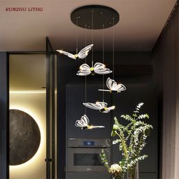 Butterfly chandelier Bedroom bedside lamp Creative reading lamp Bar Table lamp Walkway lamp Simple stair lamp Small chandelier