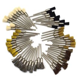 10PCS Polishing Wheels Bristle Steel Brass Wire Pen Shape Brushes Jewelry Abrasive Brush Dremel Accessories For Rotary Tools