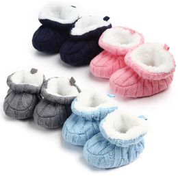 First Walkers Baby Winter Shoes Knitted Fabric Soft Cotton Warm Baby Pre Walking Shoes Suitable for Girls and Boys 0-12 Months Babys First Walk d240525