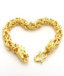 Mens Bracelet Dragon Head Patterned Solid 18k Gold Filled Thick Heavy Wrist Chain Hip Hop Style Handsome Mens Jewellery 86 Inches98177945
