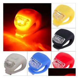 Bike Lights Waterproof Sile Bicycle Light Head Front Cycling Rear Wheel Led Flash Safety Lamp Ag10 Battery Drop Delivery Sports Outdoo Otaiy