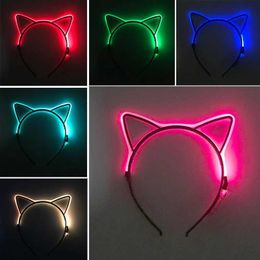 LED Toys On the birthday of light up head cat and ear Hairband bar masked witchs holiday items Q240524