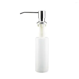 Liquid Soap Dispenser Durable Kitchen Sink Pump Lotion Press Built In 350ML Dish Washing Countertop Bottle Stainless Steel Bathroom