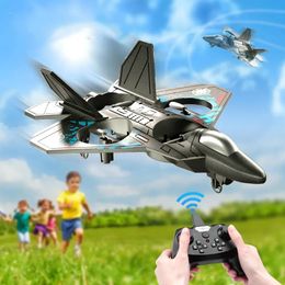 L0712 RC Plane 24G Remote Control Aircraft Gravity Sensing Helicopter Glider with Light EPP Foam Fighters for Boys Children 240523