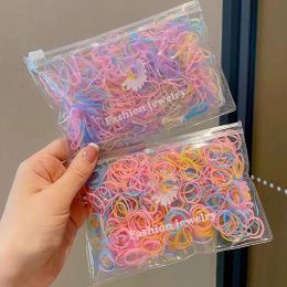 1000Pcs/Pack Colorful Small Disposable Hair Bands Scrunchie Children Ponytail Holder Elastic Rubber Band Kids Hair Accessories