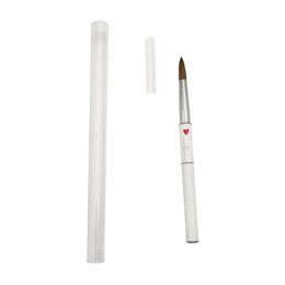 NEW 1PC Sable Red Wood Nail Art Acrylic Brush Round UV Gel Carving Pen Liquids Powder Manicure Tips