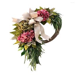 Decorative Flowers Simulation Garland Door Hanging Simulated Hydrangea Wreath European Style Wall Pendant Garden Artificial Plastic Rustic