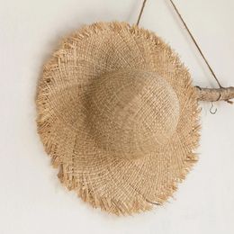 Summer Natural Raffia Sun Hat For Women Wide Brim Fashion Floppy Shade Dome Straw Hat Girl Outdoor Vacation Beach Hat Panama 240520