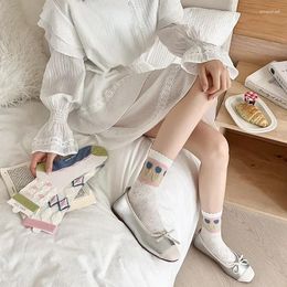 Women Socks Ultra-thin Transparent Summer Casual Breathable Cotton Bottom Lace Sweet Girls Kawaii Crystal Silk