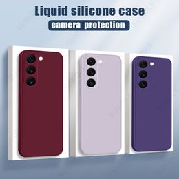 For Samsung Galaxy S23 S22 S24 Ultra S23 FE A53 A55 A54 5G Liquid Silicone Soft Case For Samsung S24 Plus S21 S20 FE Phone Cover