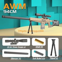 AWM Soft Bullets Toy Gun Manual Shell Ejected Launcher Outdoor Cs Pubg Game Prop Foam Dart Look Real Moive Prop Collection Birthday Gifts for Boys Fidgets Toys
