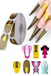 Roll 500Pcs Nail Form Tips Guide Extension Sticker For Acrylic UV Gel Nail Extension Guide French DIY Tools SelfAdhesive Forms NA9356932