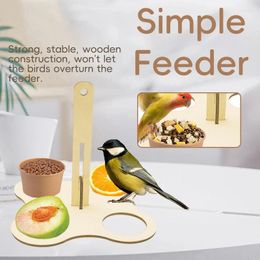 Other Bird Supplies Simple Wooden Feeder 4 Holdes Hummingbird Drinker Hanging Holder Tray Large Capacity Portable Easy To Clean Outdoor