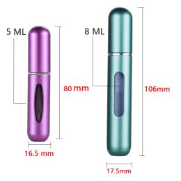 Perfume Bottle Set 8Ml 5Ml Refillable Bottle with Spray Pump Empty Cosmetic Containers Travel Atomizer Bottle Free Shipping