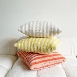 Pillow Nordic Plush Striped Double-sided Cover Living Room Case Ins Soft Decorative Pillowcase Housse De Coussin