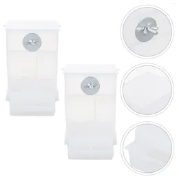 Other Bird Supplies 2Pcs Automatic Feeder Feeding Container Creative Parrot Feed Box