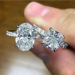 Handmade Female Lab Diamond cz Ring 925 sterling silver Engagement Wedding band Rings for Women Bridal Moissanite Party Jewellery Wsdbh