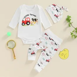 Clothing Sets CitgeeAutumn Infant Baby Girl Boy Outfit Animal Print Short Sleeve Romper Elastic Waist Pants Hat Casual Clothes Set