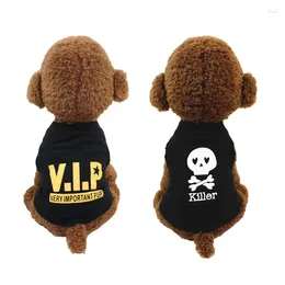 Dog Apparel Cotton Pet Clothing Summer Sunscreen Vest Cool Breathable Cute Printed Puppy T-shirt For Small And Medium Dogs