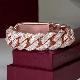 New Design Iced Out D Colour Vvs1 S Custom Moissanite Diamond Cuban Bracelet
