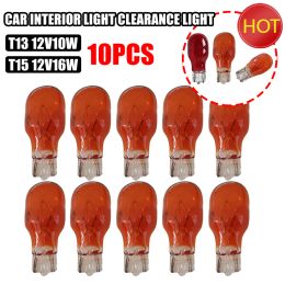 10X T13 T15 Halogen Lamp Clear Glass Warm White Amber 10W 16W Car Interior Light Clearance Light Halogen Light Bulbs Automotive