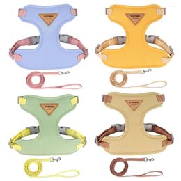Dog Collars Soft Cat Harness And Leash Set For Walking Adjustable Mesh Inner Small Medium Dogs Kitten Puppy Pet Accessories