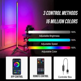 47 inch RGB LED Floor Lights Bar Ambient Backlight Voice Control Synchronous Rhythm tripod tuya lamp Gaming stand Lighting 120cm