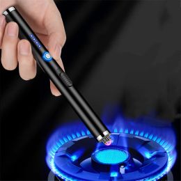 Kitchen Dual Arc Lighter Windproof Long USB Electronic Lighter Gas Stove Candle BBQ Cooking Outdoor Portable Pulse Igniter Gun