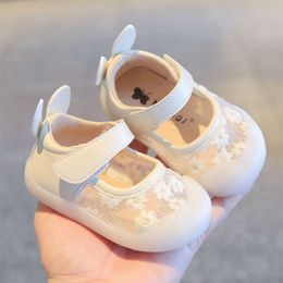 Infant Baby Girl Toddler Flats Sandals Summer New Cute Flower Mesh Princess Soft Bottom Anti Slip First Walker Shoes L2405