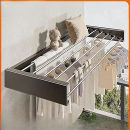 Hangers Foldable Drying Rack For Balcony Indoors And Bathroom - Space Saving Versatile