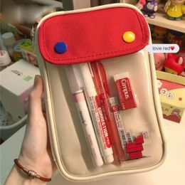 Korean Large capacity Pencil Case Bag Cosmetic Makeup Bag School Stationery