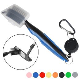 Golf Club Brush With Protect Case Golf Putter Wedge Ball Groove Cleaner Kit Cleaning Tool 2 Sided Golf Groove Cleaning Brush