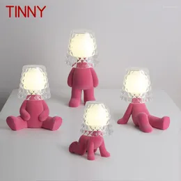 Table Lamps TINNY Nordic Lamp Creative Resin Pink People Shape Desk Light Novelty LED For Home Children Bedroom Living Room Decor