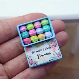 Kitchens Play Food 1 set of candy Colour Macaron 1 12/1 6 mini Macaron dessert cake for doll house game accessories d240525