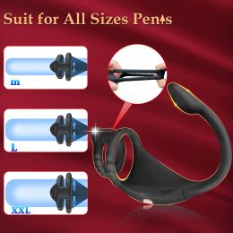 Bluetooth простата массажер Massager Vibrator Vibrator Sex Toys для мужчин Ring Contronged Coctered Cock Penis Кольцо мужского мастубатора 18