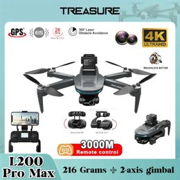 Drones L200 PRO MAX Drone G 4K Professional 2-axis Universal Joint 360 Obstacle Avoidance Brushless Motor G Four Helicopter FPV RC Drone S24525