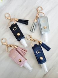 Party Favor Spray Bottle With Lid And Hand Sanitiser Keychain Leather Pouch Holder Travel Keyring Sanitizer Mist Wit