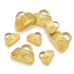 Charms 5pcs Stainless Steel Gold Plated Lock For Earrings Pendant Jewelry Makings Findings Handmade Crafts Parts Materials