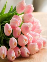 Tulip Artificial Flowers PU Wedding Decor Simulation Bride Bouquet Calla Real Touch Flores Para Home Garden GA795555153