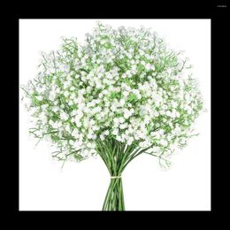 Decorative Flowers 12Pcs Baby Breath Gypsophila Artificial Plants Wedding Party Decoration Real Touch DIY Home Garden(White)