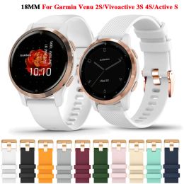 18mm Watch Band Bracelet For Garmin Vivoactive 3S 4S Venu 2S Strap Vivomove 3S Forerunner 255S 265S Wristband Silicone Watchband