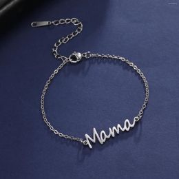 Bangle Vassago Women's Bracelet Stainless Steel Letter Mama Beads Elegant Jewellery Suitable For Mother's Day Gift